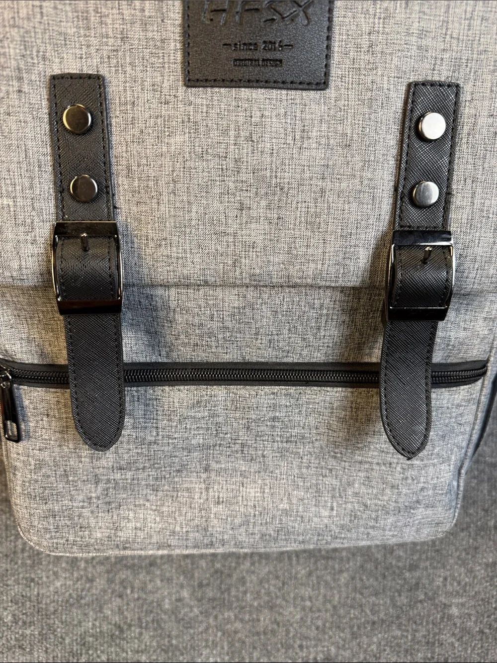 Grey HFSX Laptop Backpack with Black Accents NWOT
